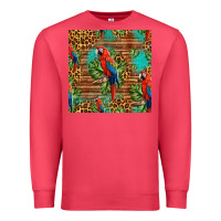 Cardinal macaw parrot seamless pattern Premium Sweatshirt - HRA Design Shop