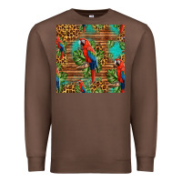 Chestnut macaw parrot seamless pattern Premium Sweatshirt - HRA Design Shop