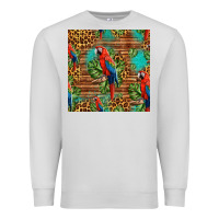 Dove Grey macaw parrot seamless pattern Premium Sweatshirt - HRA Design Shop