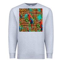Heather Grey macaw parrot seamless pattern Premium Sweatshirt - HRA Design Shop
