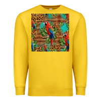 Lemon macaw parrot seamless pattern Premium Sweatshirt - HRA Design Shop