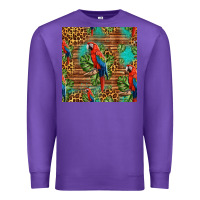 Purple macaw parrot seamless pattern Premium Sweatshirt - HRA Design Shop