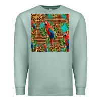 Seafoam macaw parrot seamless pattern Premium Sweatshirt - HRA Design Shop