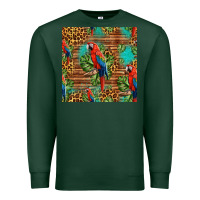 Sports Green macaw parrot seamless pattern Premium Sweatshirt - HRA Design Shop