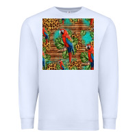 White macaw parrot seamless pattern Premium Sweatshirt - HRA Design Shop