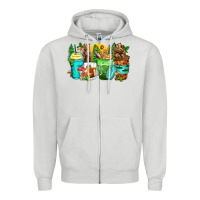 Dove Grey bear coffee cups Zipper Hoodie - Zillion Design Studio