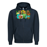 Navy bear coffee cups Zipper Hoodie - Zillion Design Studio