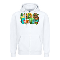 White bear coffee cups Zipper Hoodie - Zillion Design Studio