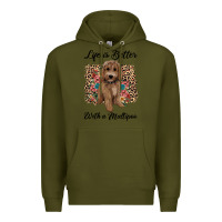 Army Green life is better with a maltipoo Premium Hoodie - BarkalooDesign