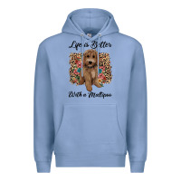 Colony Blue life is better with a maltipoo Premium Hoodie - BarkalooDesign