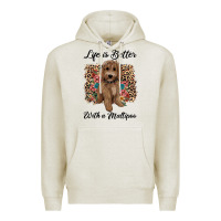 Oatmeal Heather life is better with a maltipoo Premium Hoodie - BarkalooDesign