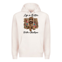 Pale Pink life is better with a maltipoo Premium Hoodie - BarkalooDesign