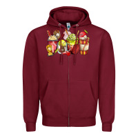 Burgundy baseball and softball coffee cups Zipper Hoodie - Zillion Design Studio