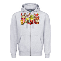 Heather Grey baseball and softball coffee cups Zipper Hoodie - Zillion Design Studio