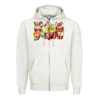 Oatmeal Heather baseball and softball coffee cups Zipper Hoodie - Zillion Design Studio