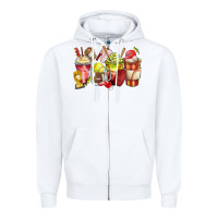 White baseball and softball coffee cups Zipper Hoodie - Zillion Design Studio