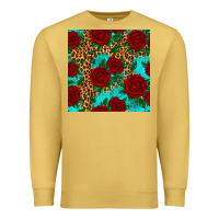 Antique Gold leopard roses seamless pattern Premium Sweatshirt - HRA Design Shop