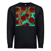 Leopard Roses Seamless Pattern Premium Sweatshirt | Teevron