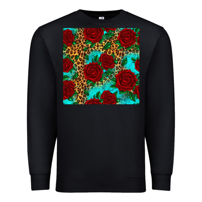 Leopard Roses Seamless Pattern Premium Sweatshirt by HRA Design Shop | Teevron