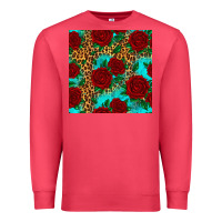Cardinal leopard roses seamless pattern Premium Sweatshirt - HRA Design Shop