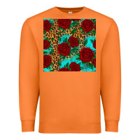 Carrot leopard roses seamless pattern Premium Sweatshirt - HRA Design Shop