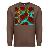 Chestnut leopard roses seamless pattern Premium Sweatshirt - HRA Design Shop