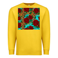 Lemon leopard roses seamless pattern Premium Sweatshirt - HRA Design Shop