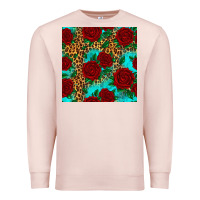 Pale Pink leopard roses seamless pattern Premium Sweatshirt - HRA Design Shop