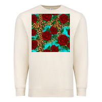 Sandshell leopard roses seamless pattern Premium Sweatshirt - HRA Design Shop