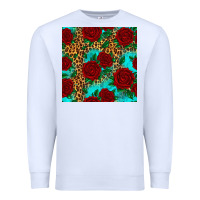 White leopard roses seamless pattern Premium Sweatshirt - HRA Design Shop