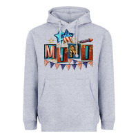 Heather Grey American Mini 4th of july Heavyweight Hoodie - CowGirlArtShop
