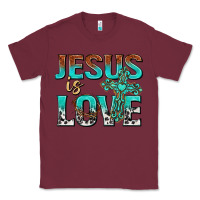 Burgundy jesus is love Classic Tee - texasbilliewilder