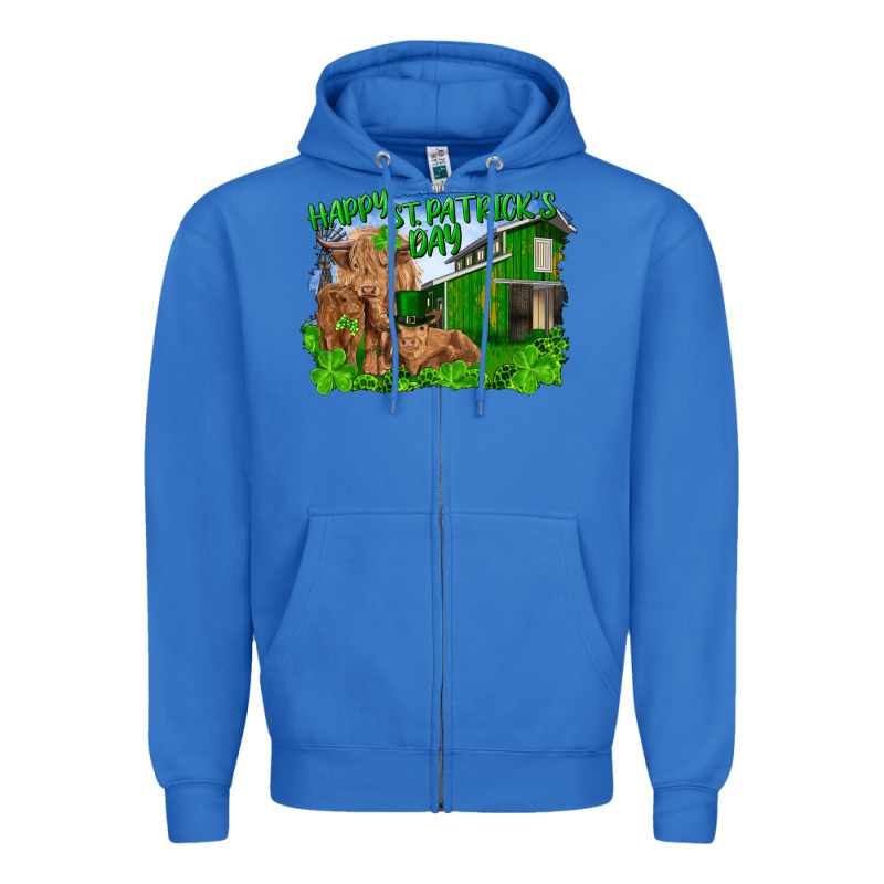 Happy St. Patrick's Day Cattle And Calfs Zipper Hoodie by RanaPortraitStore | Teevron
