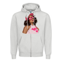Dove Grey pink sunglasses afro black girl Zipper Hoodie - texasbilliewilder
