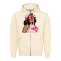 Sandshell pink sunglasses afro black girl Zipper Hoodie - texasbilliewilder
