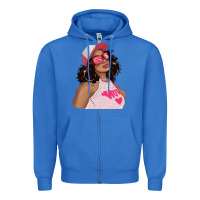 True Royal pink sunglasses afro black girl Zipper Hoodie - texasbilliewilder