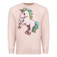Pale Pink cute unicorn Premium Sweatshirt - FaDigitalArtStudio