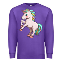 Purple cute unicorn Premium Sweatshirt - FaDigitalArtStudio