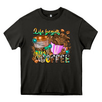 Asphalt Life Begins After Coffee Heavy Core Tee - CowhideDigitalArt
