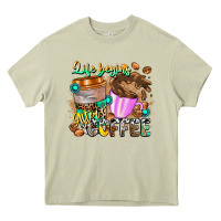Mossy Life Begins After Coffee Heavy Core Tee - CowhideDigitalArt