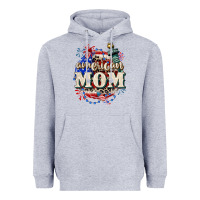 Heather Grey American Mom 4th of July Heavyweight Hoodie - CowGirlArtShop