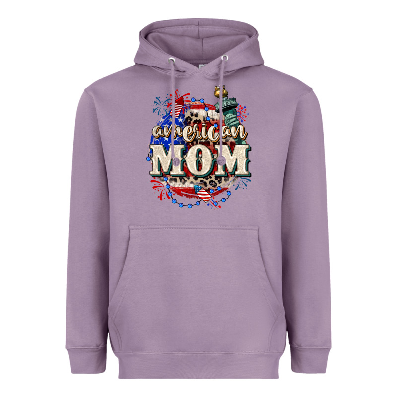 American Mom 4th Of July Heavyweight Hoodie by CowGirlArtShop | Teevron