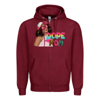 Burgundy pink sunglasses afro black girl dope mom Zipper Hoodie - texasbilliewilder