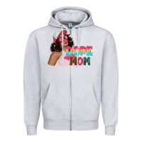 Heather Grey pink sunglasses afro black girl dope mom Zipper Hoodie - texasbilliewilder