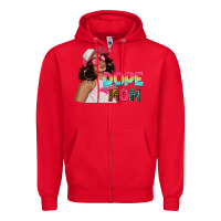 Red pink sunglasses afro black girl dope mom Zipper Hoodie - texasbilliewilder