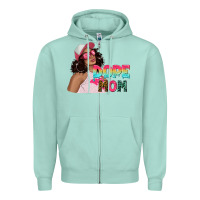 Seafoam pink sunglasses afro black girl dope mom Zipper Hoodie - texasbilliewilder