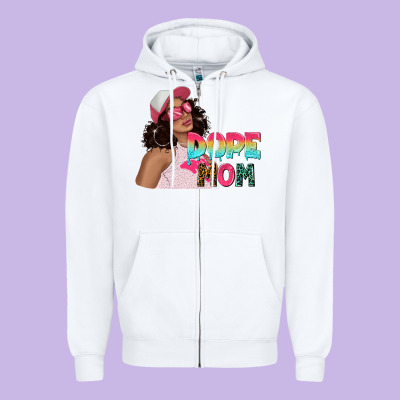 Zipper Hoodie pink sunglasses afro black girl dope mom