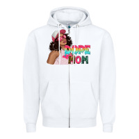 White pink sunglasses afro black girl dope mom Zipper Hoodie - texasbilliewilder