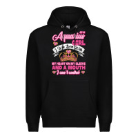 Black As a Aquarius Girl I was Born with My Heart on my Sleeve and a mouth Premium Hoodie - Jasminsmagicworld