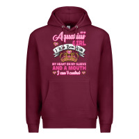 Burgundy As a Aquarius Girl I was Born with My Heart on my Sleeve and a mouth Premium Hoodie - Jasminsmagicworld